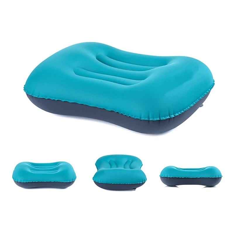 Inflatable Pillow Camping Pillow Portable Ultralight Outdoor Travel Camping Air Neck Waist Cushion Travel Car Plane Head Rest