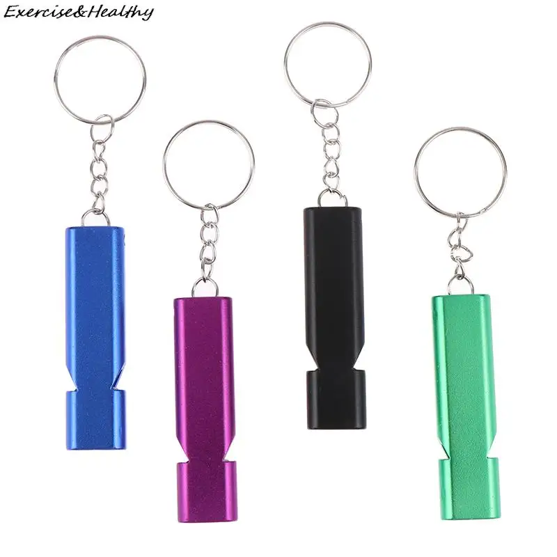 

Dual-tube Survival Whistle Portable Keychains Waterproof Aluminum Alloy For Outdoor Hiking Camping Survival Emergency Keychains