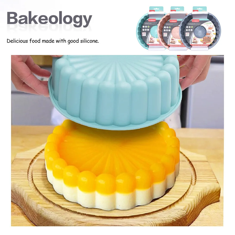 

Bakeology Silicone Cake Mold Round Shaped Muffin Cupcake Baking Pastry Molds Nonstick Bread Pan DIY Bakeware Make Cake Tools