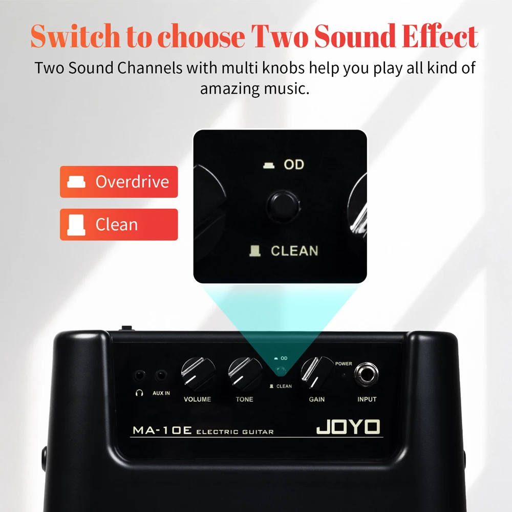 MA-10 Mini Guitar Bass Amplifier 10W Electric Guitar Speaker Gain/Tone Controls
