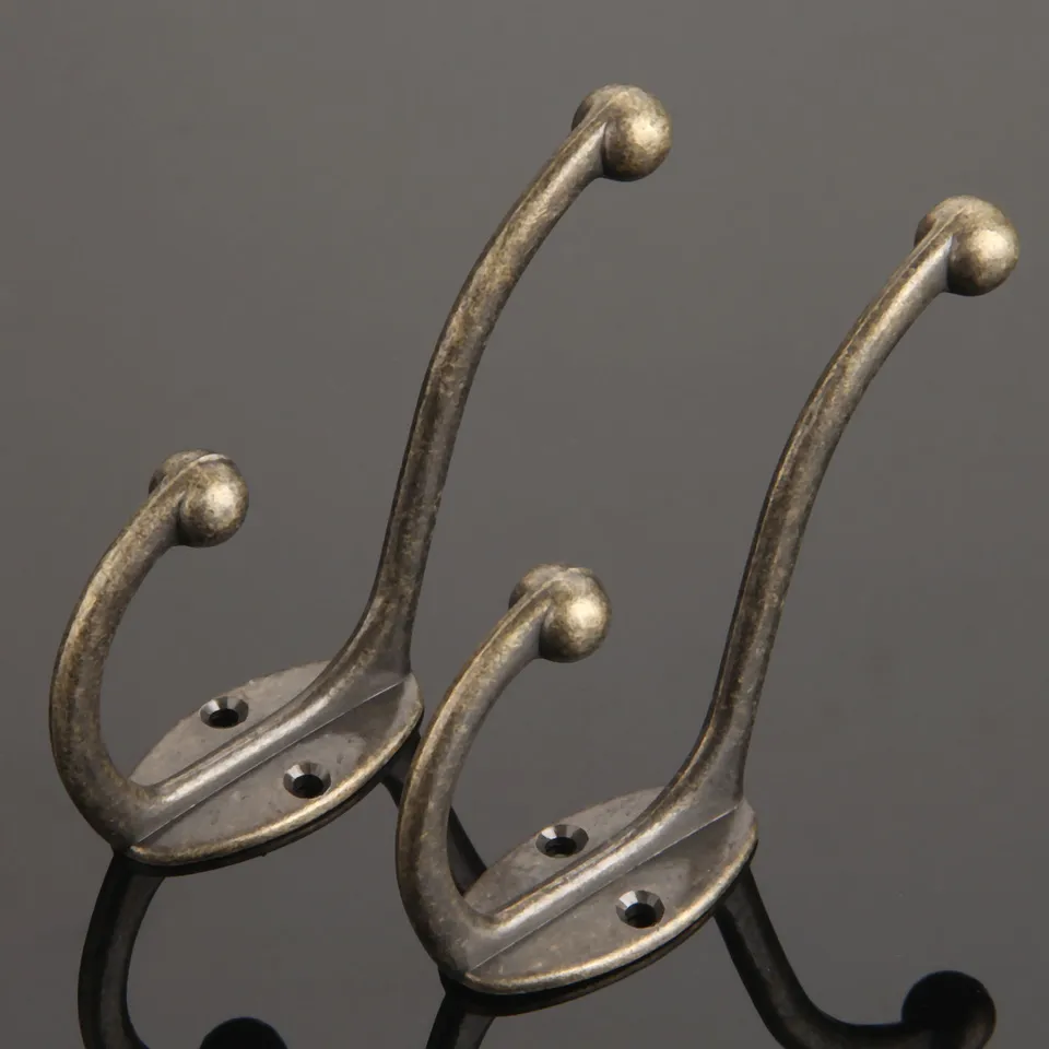 Oil Rubbed Bronze Wall Mount Hook Set - Hat Coat Towel Rope Organizer In Modern Zinc 3 thumbnail image