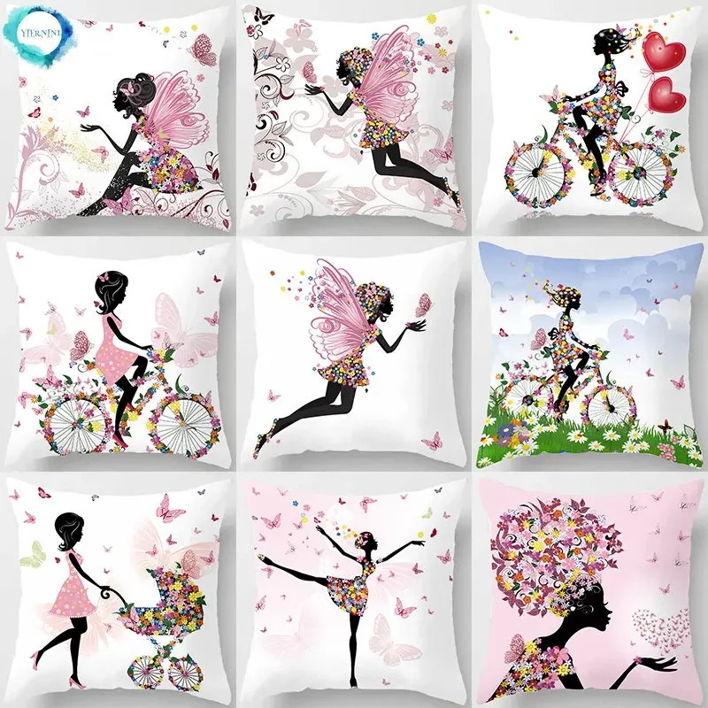 

Pillow Flower Pink Floral Decorative Cushions Pillowcase Polyester Cushion Cover Throw Pillow Sofa Decoration Pillowcover 40838