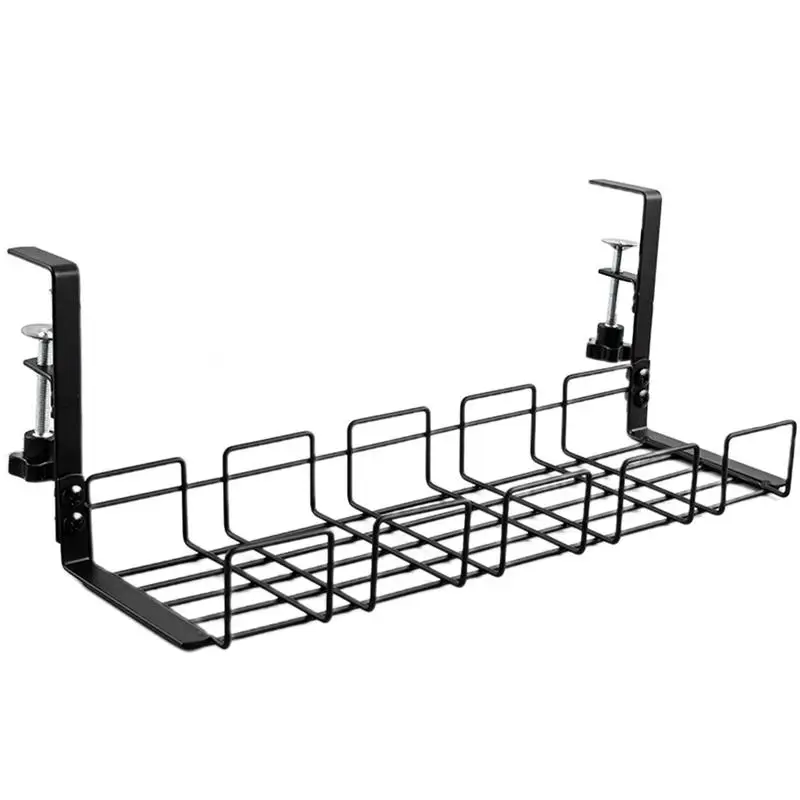 

Under Desk Cable Management No Drill Steel Desk Cable Organizers Organizer With Clamp Easy Installation No Damage To Desk Organi