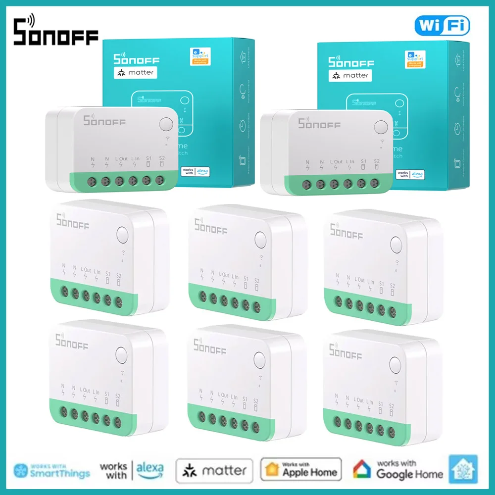 SONOFF MINIR4M Matter 미니 WiFi 스마트 스위치 분리형 릴레이 씬 브레이커 eWeLink 음성 제어 Alexa Google Home Smartthings