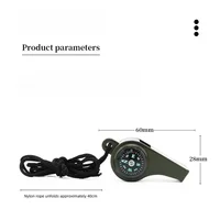 Feriales 7-in-1 Multifunktionale Überlebenspfeife – Ultraleichtes Signal- & Notfall-Tool – Robustes ABS mit Nylon-Umhängeband für Outdoor, Wandern & Sport 1