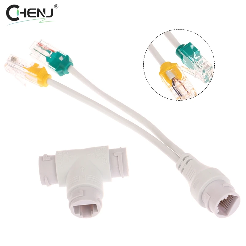 

1Set POE Splitter Adapter Ethernet One Network Cable Two Camera Splitter Combiner Connector Converter Accessories