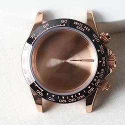 Stainless Steel Watch Case with Sapphire Crystal and Bracelet - Waterproof Accessories for VK63 Movement (A6 Rose Case)