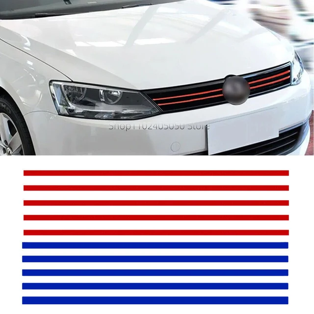5Pcs Car Front Hood Grille Reflective Sticker Stripe for VW Golf 6 7 Tiguan Polo GTI Auto Exterior Styling Decoration Trim Decal 1