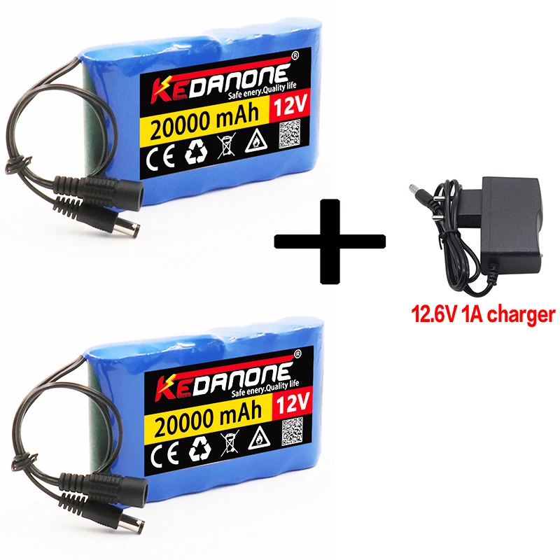 NEW Portable Super 12V 20000mah battery Rechargeable Lithium Ion pack capacity DC 12.6v 20Ah CCTV Cam Monitor + charger |