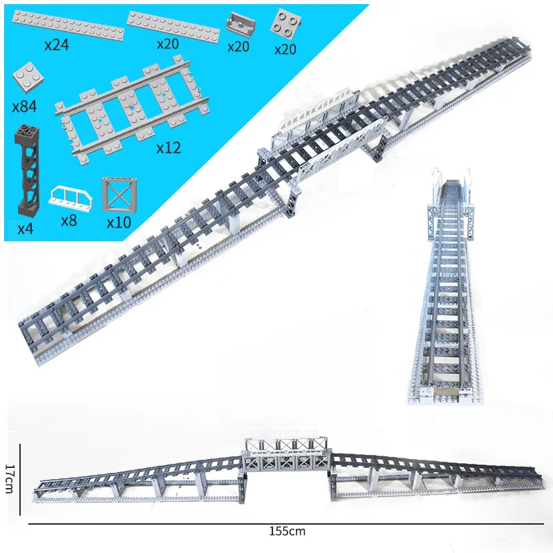 MOC Train Tunnel Exit Entrance Model Set City Train Container Oil Tank Kits Mountain Railway Track Traffic Lights Leduo Block 5