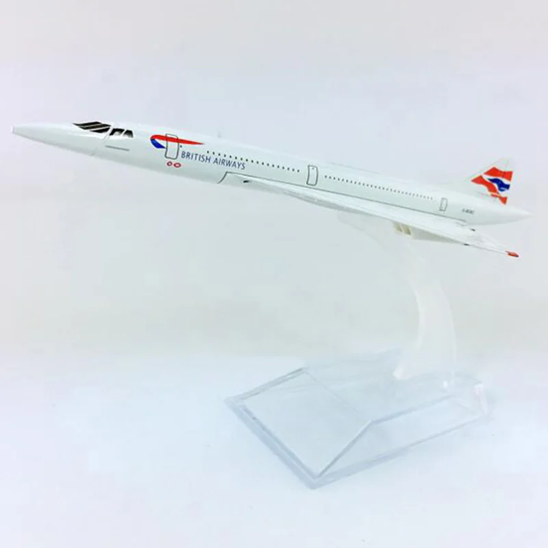 

16CM Diecast Alloy Aircraft 1:400 British Airline Supersonic speed airplane model with base plane collectible display toy Gift