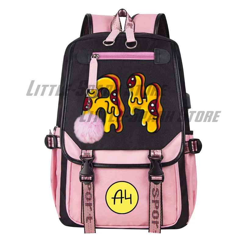 Pink а4 мерч Lamba Print Children Backpack Пицца А4 Women Waterproof School Bag Влад Бумага А4 For girl Mochila Mujer Knapsack