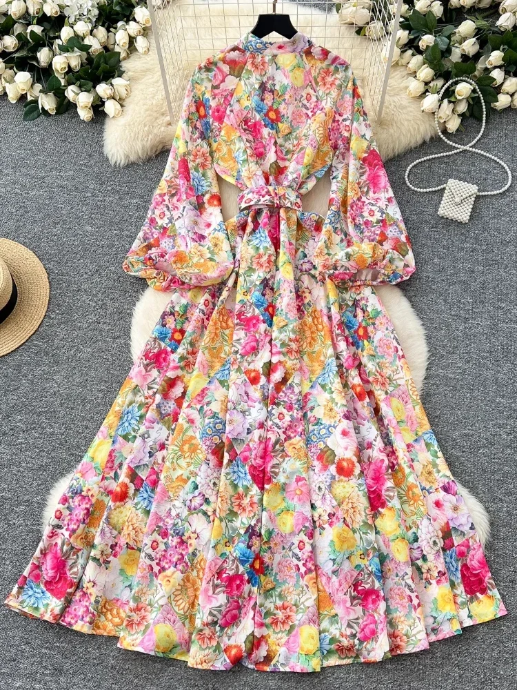 Spring France Elegant Vintage Palace Evening Dress Women Print Sashes Split Long Party Dress Female Casual Holiday Clothing New - AliExpress 200000345 Spring France Elegant Vintage Palace Evening Dress Women Print Sashes Split Long Party Dress Female Casual Holiday Clothing New - AliExpress 200000345