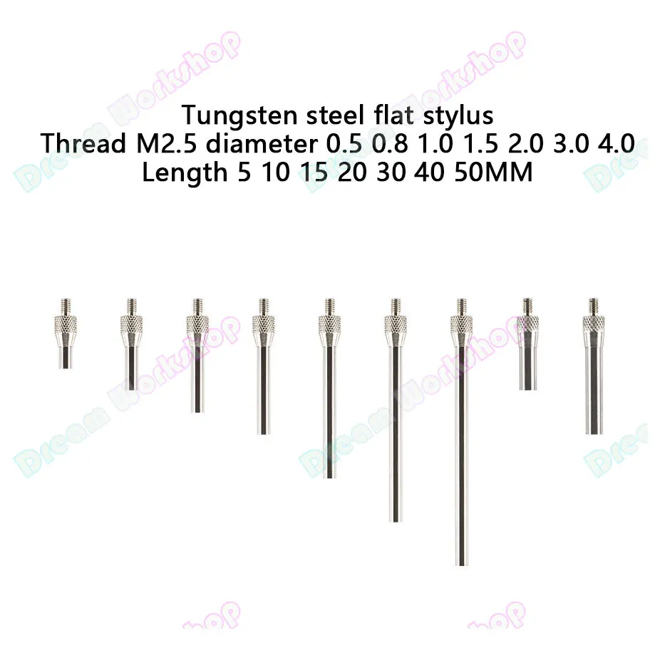 

M2.5 Dial Indicator Needle, Tungsten Steel Flat Probe, Height Gauge Probe, Dial Indicator Flat Probe, Depth Gauge Flat Probe