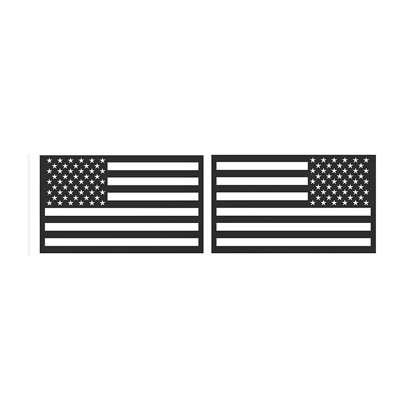 

1Pair Metal American Flag Emblem Decal Stickers 5" x 3" Patriotic USA US Flag Car Decals Bumper Stickers Silver Black Cut-Out