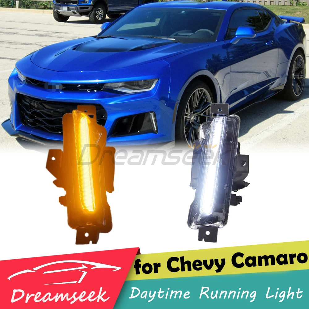 

LED DRL Daytime Running Light For Chevy Camaro LT / RS 2016-2018, Chevy Camaro LS 17-18, Chevy Camaro ZL1 17-24 Fog Lamp W/ Turn