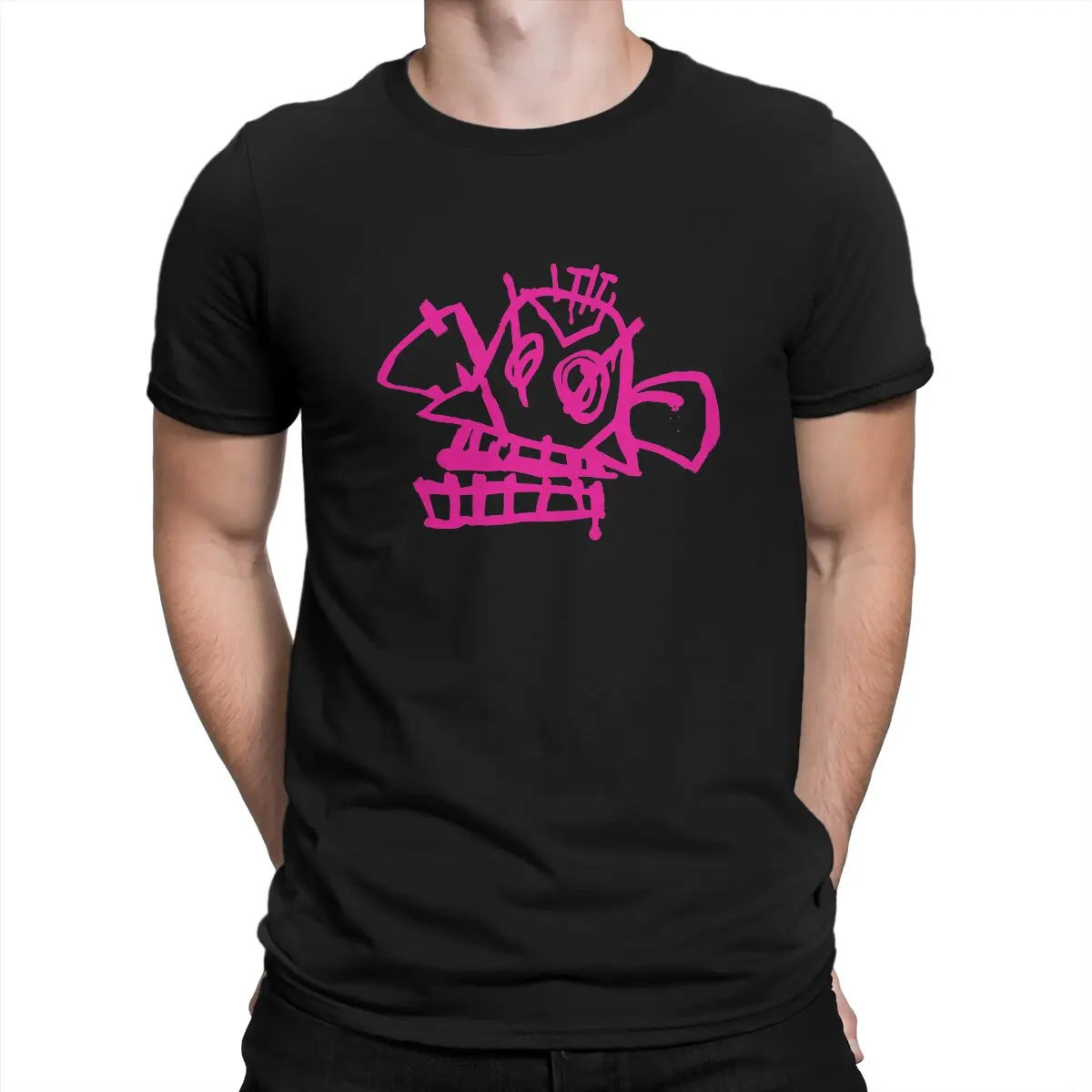 

Arcane League of Legends JINX MONKEY Tshirt Homme Men's Tees Blusas Polyester T Shirt For Men