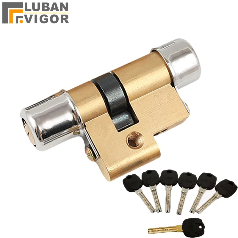 Mechanical anti-theft door lock core type 13 type 11 brass body Crescent key Anti-skid safe door cylinder 6keys door lock cylinder