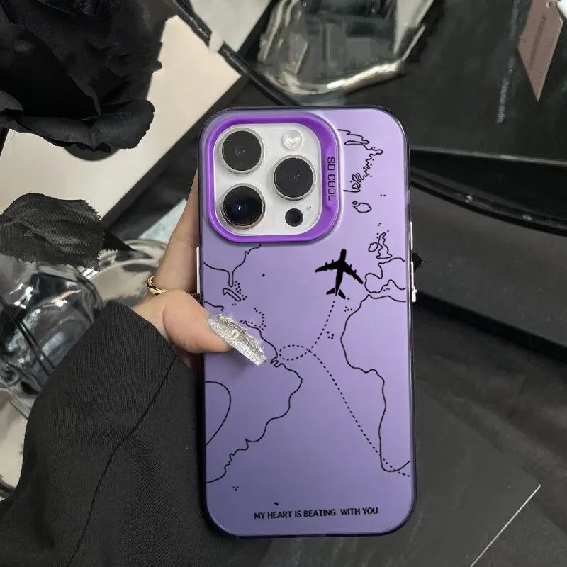 Airplane Route Design Protective Phone Cover