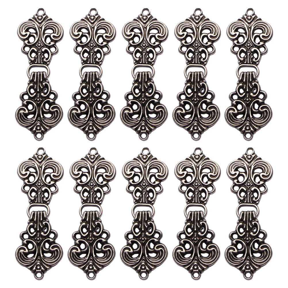 

10 Pairs Auspicious Cloud Pattern Hollow Buckle Vintage Tripod Chinese Cheongsam Button Accessories Sew Buttons Fasteners