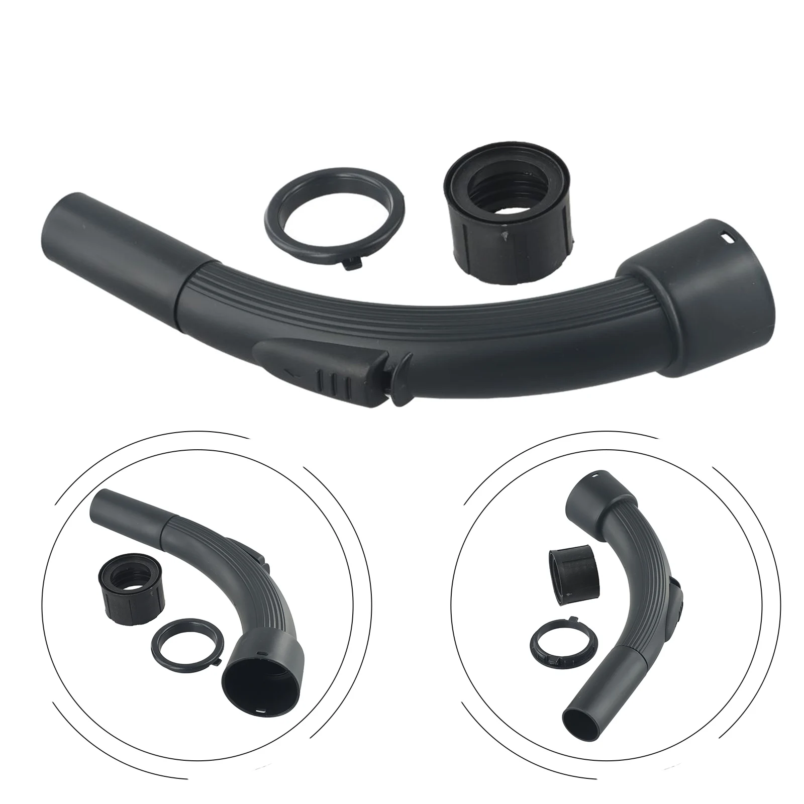 Description Picture 2 of itemNozzle Bent Pipe Black Spare Vacuum Cleaner Wand Bent Handle Bend Hose End For Hoover 32mm Home Cleaning Replacement Parts