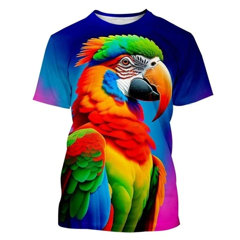 

3D Cute Animal Parrots Printed T Shirt Psittaciformes Graphic T-shirts For Men Kid Fashion Funny Tee Shirts Harajuku Top Clothes