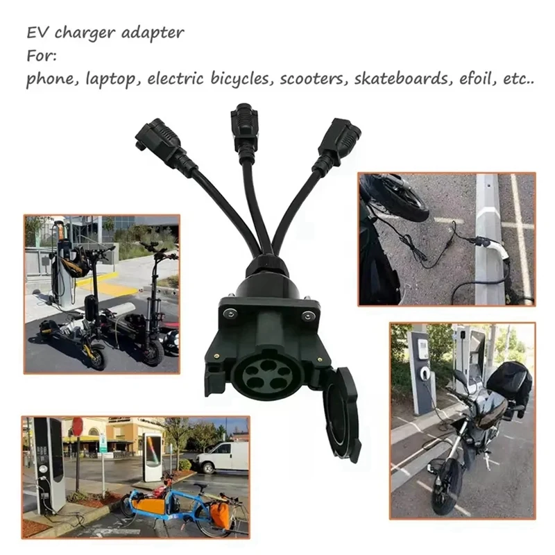 New EV Station Charging Adapter, J1772 To NEMA 5-15/5-20 Plug For E-Bike/Scooter/One Wheel 100V-220V