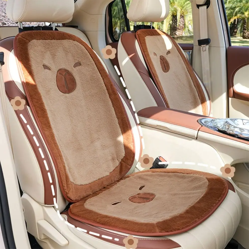 Adorable Plush Capybara Car Seat Cushion and Lumbar Support Pillow