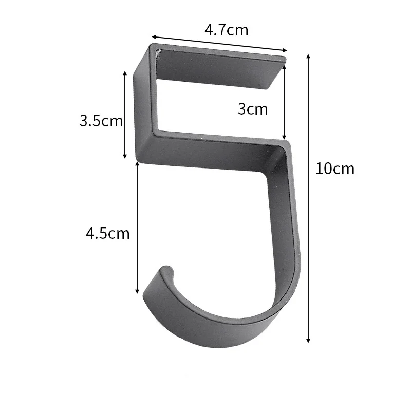 Sleek Black & White Anti-Slip Desk Hook Organizer