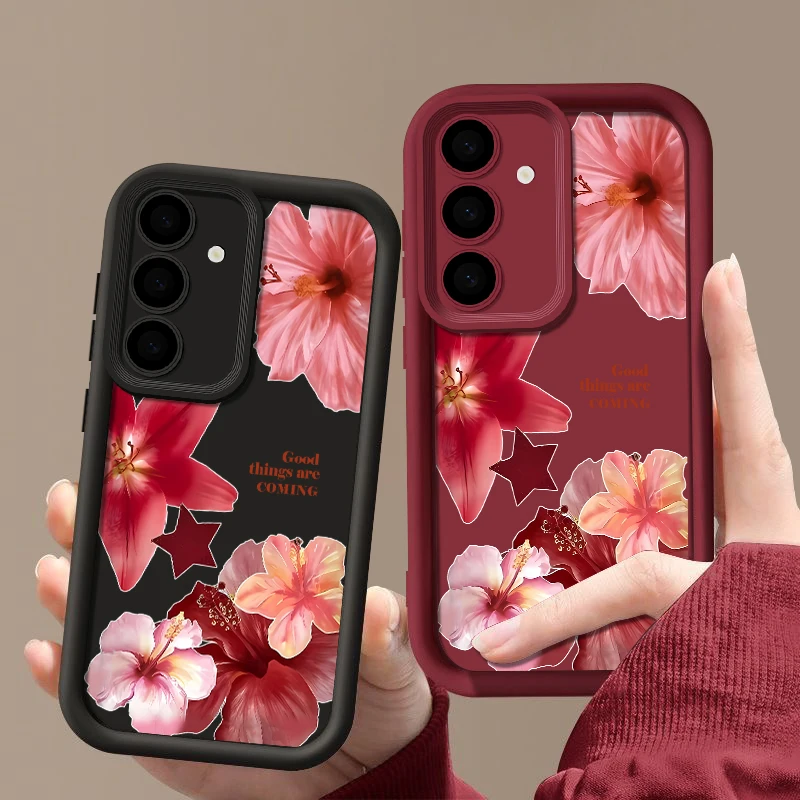 Elegant Flower Pattern TPU Phone Case Cover