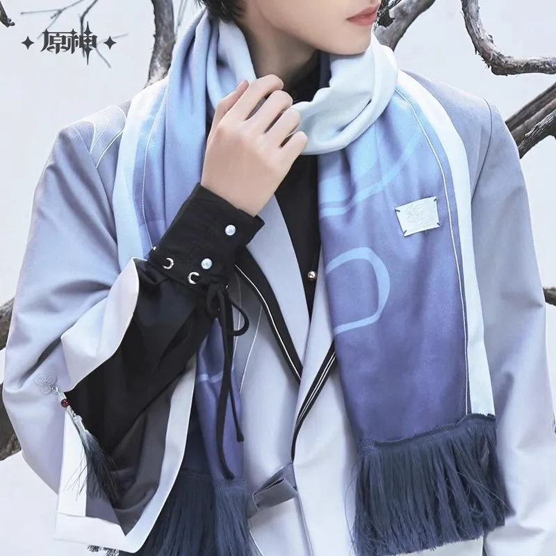 [Genuine] Scarf Genshin Impact Official Merch miHoYo Original Theme Series Shenhe Scarf Cosplay Couple scarf Anime Birthday Gift