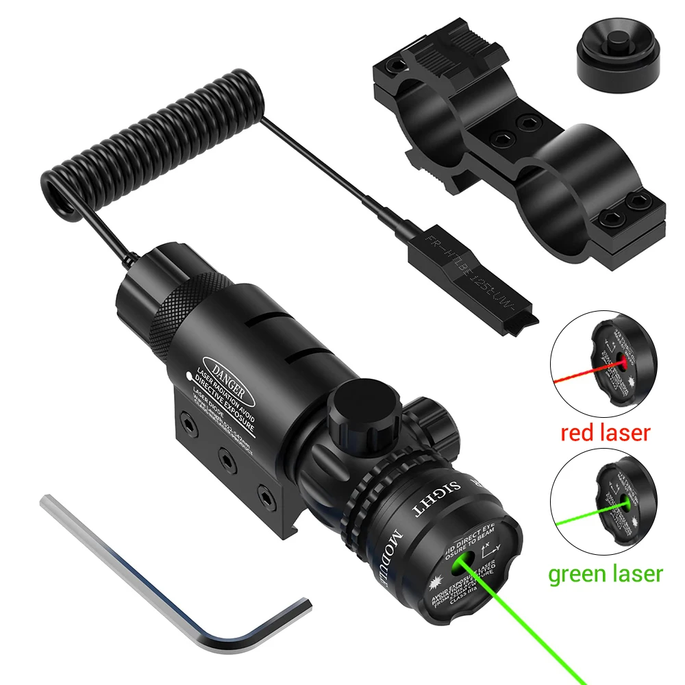 Tactical Green/Red Dot Laser Sight Scope Beam fit 20mm Weave Rail For Gun Rifle 