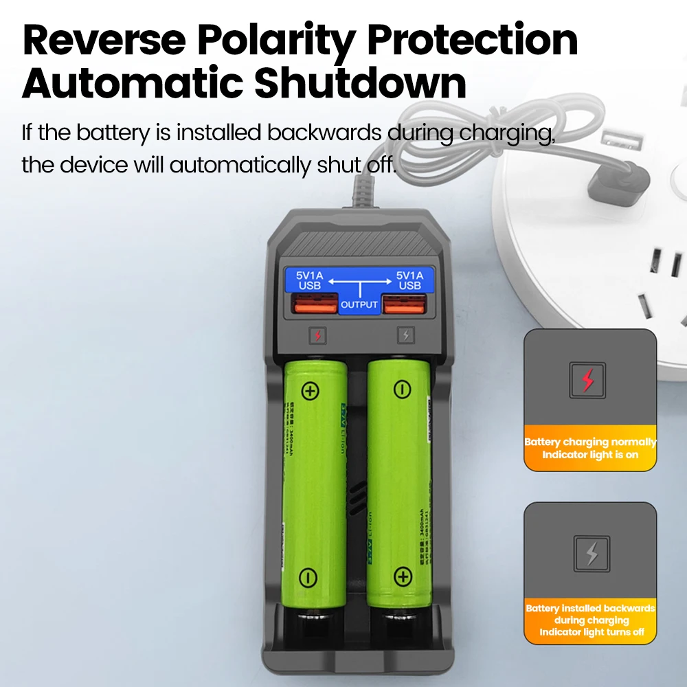 Li Ion Battery Charger For 18650、18500、18490、16340、14500 4 2v 1200ma Dual Usb Charger Lithium Batteries, Alina Gadgets