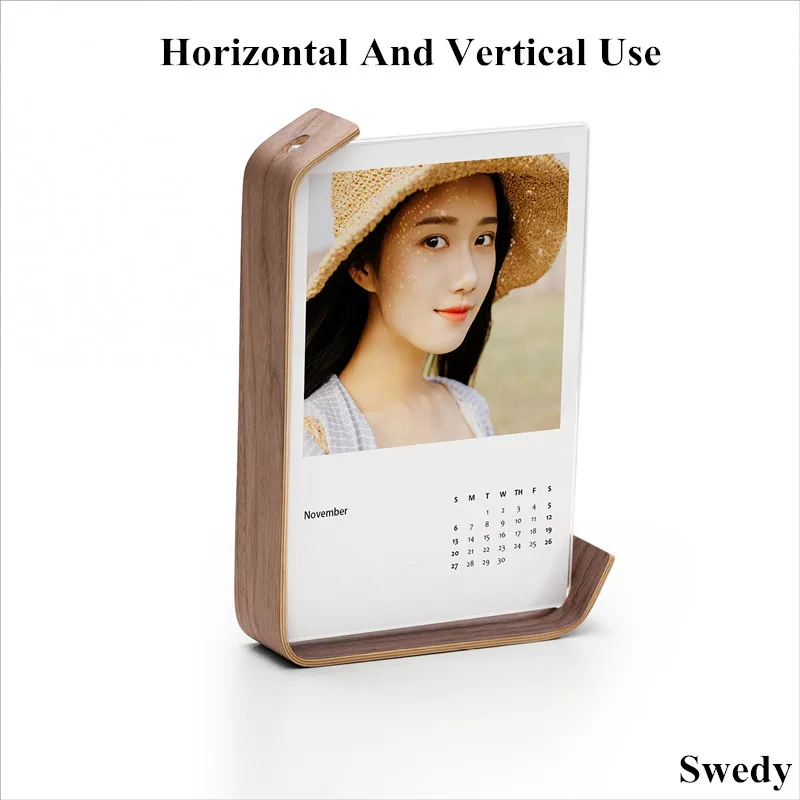 8 Inch Double Sided Desktop Acrylic Picture Photo Frame Block  Photograph Display Wood Menu Sign Holder Stand a6 a5 a4 solid wood base acrylic sign holder double sided pos retail frame counter top poster information or menu holder