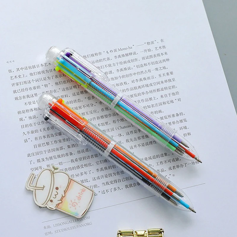 1/3/5 PCS 다채로운 볼펜 6 색 In1 펜 여러 가지 빛깔의 편지지 새로운 도착 학교 사무실 교사 간호사 선물 소년 소녀 ZYF