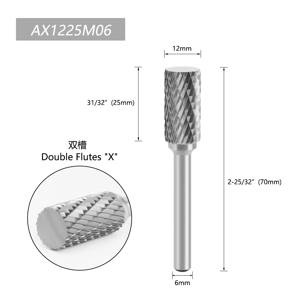 1 Stück Wolframstahl-Schleifwerkzeug, Hartmetall-Rotationsfeile, zylindrischer Kugelfräser, Metallschleif- und Gravurwerkzeug mit Einzel- oder Doppelrille – Detail 13