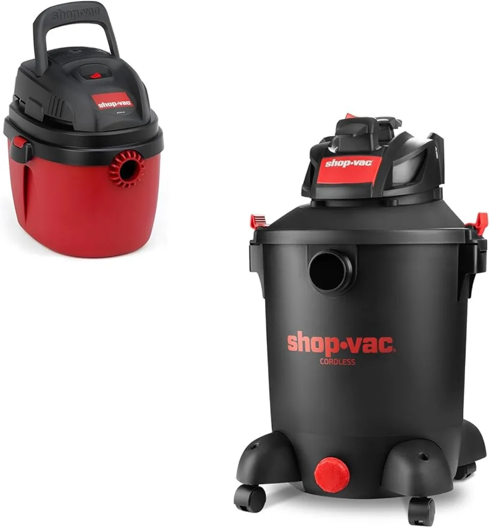 ShopVac 1.5 Gallon 2.0 Peak Wet Dry Vacuum and 10 Gallon Wet Dry Vacu