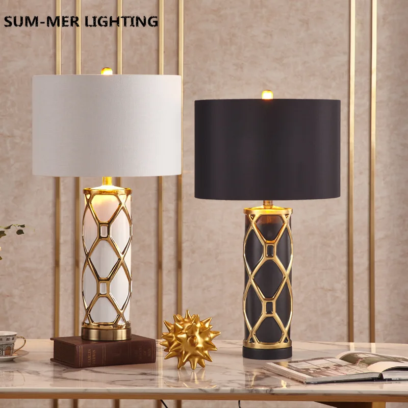 

Nordic Ceramic Desk Lamp Modern Led Table Lamp Family Living Room Decoration for Bedroom Bedside Lamp Hotel Simple Room Decor