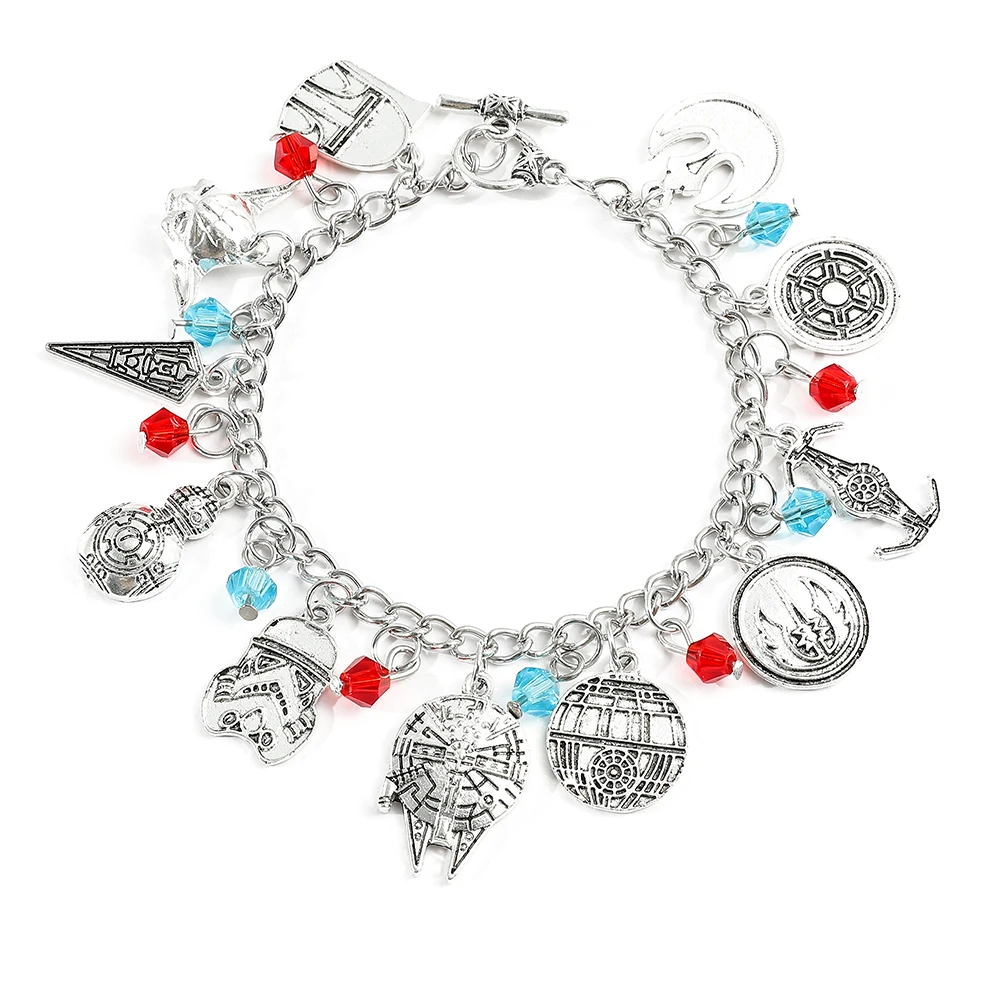 Movie Star Wars Bracciale Millennium Falcon Death Star Imperial Stormtrooper Star Destroyer Bracciale Con Ciondolo Fan Regalo