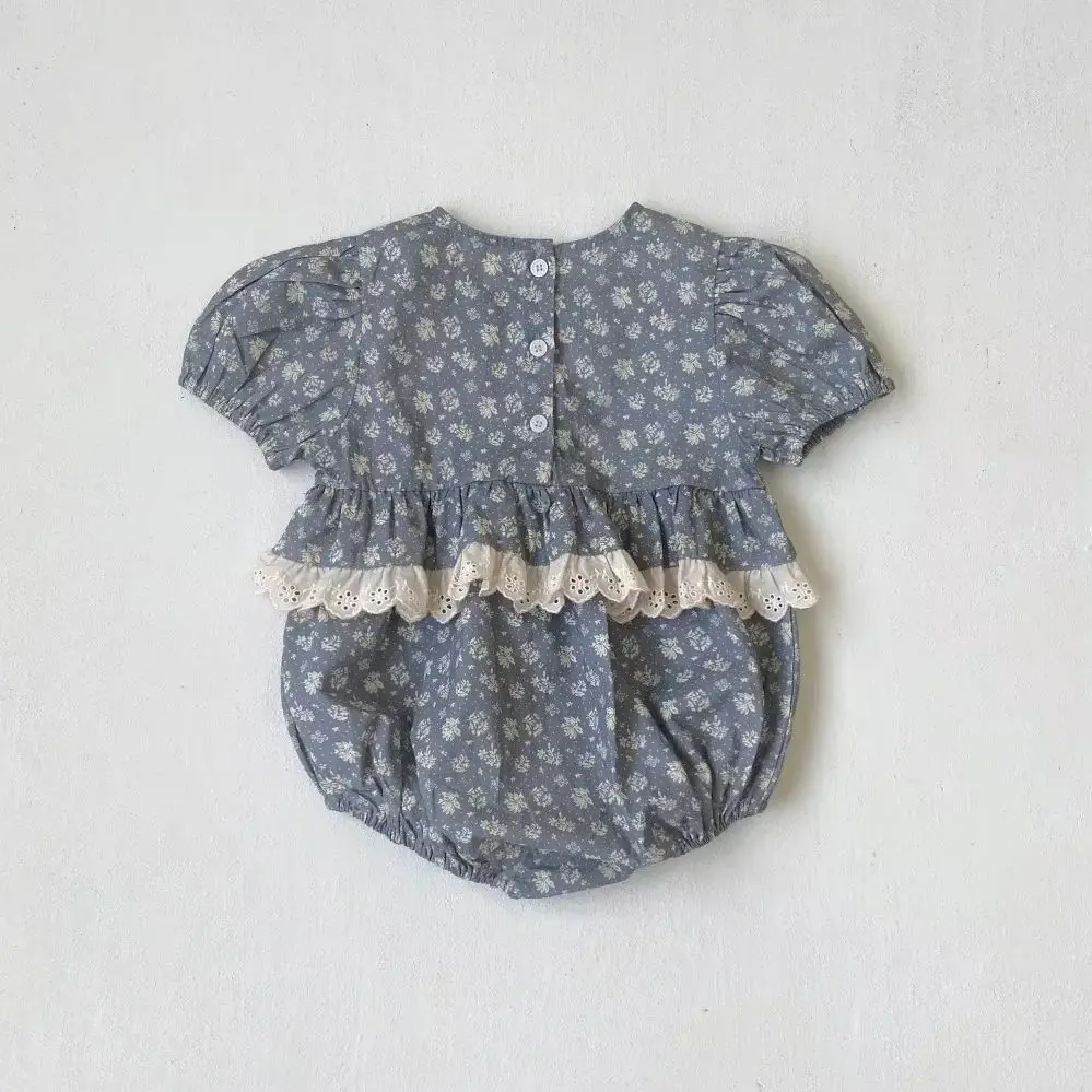 Cotton Floral Baby Girl Jumpsuit Summer Bodysuit