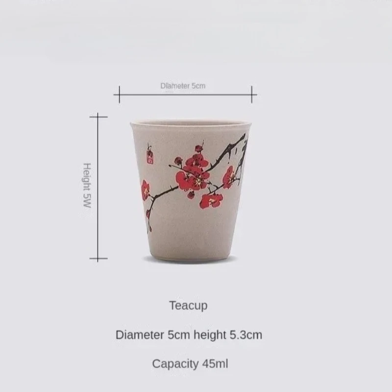 INS New Coarse Ceramic Teacup Chinese High Price Teacup Exquisite Ancient Teacup Personalized Eight Gift Box Set