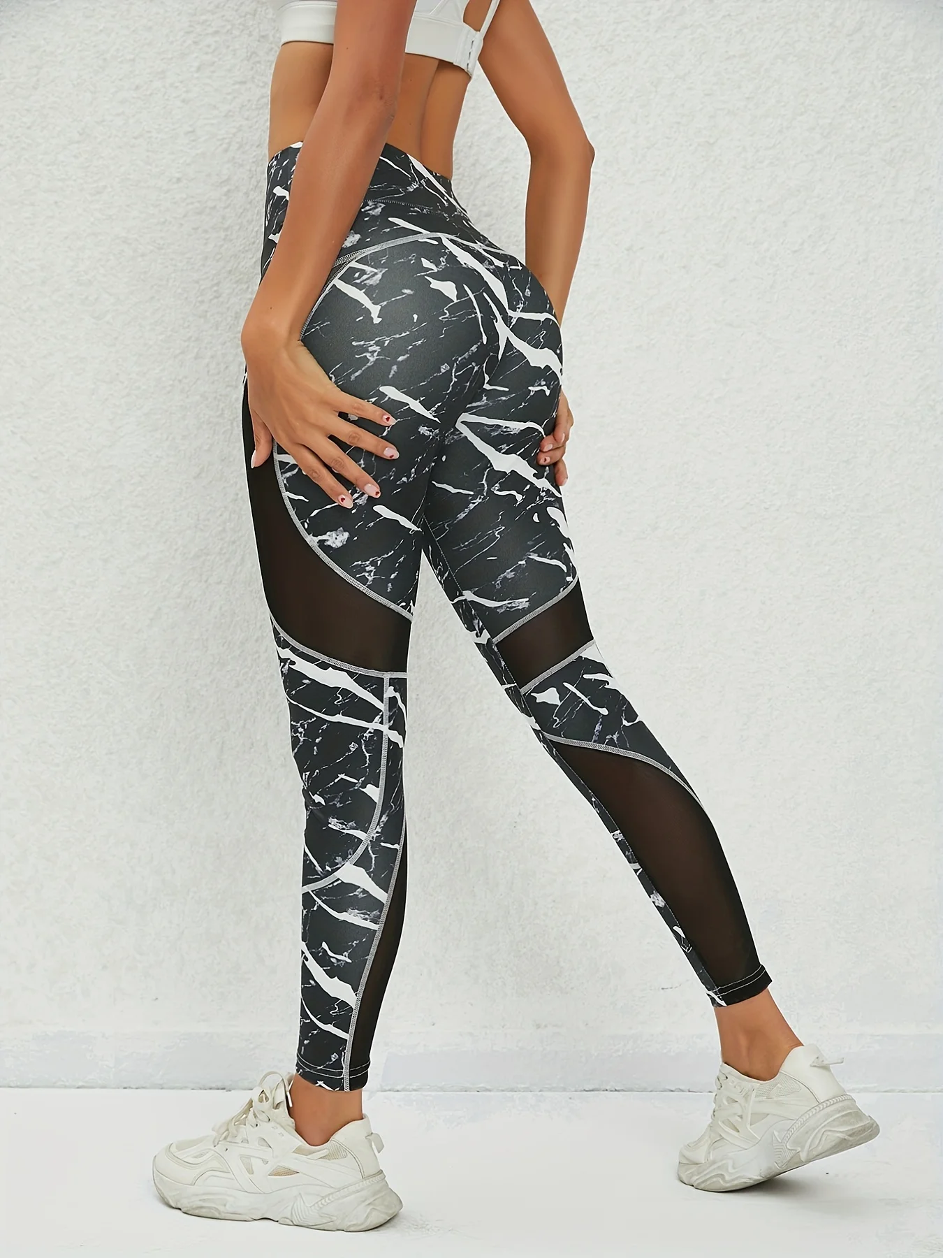 JSC Factory Price Women Mesh Gym Leggings Push Up High Waist Leggins Sport Women Strong Strength Fitness Running Pants