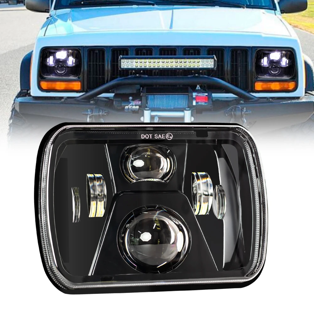 1 paar Rechteckigen Sealed Beam LED Scheinwerfer mit Hoher Abblendlicht  Blinker für Jeep Wrangler YJ Cherokee XJ - AliExpress