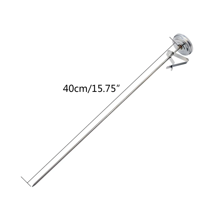 4 Pcs Deep Fry Thermometer with Pot Clip 12'' Long Stem Oil Thermometer  Candy Thermometer Stainless Steel Thermometer Oil Temperature Gauge for