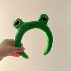 Adorable Plush Cartoon Frog Hair Band (Beige)