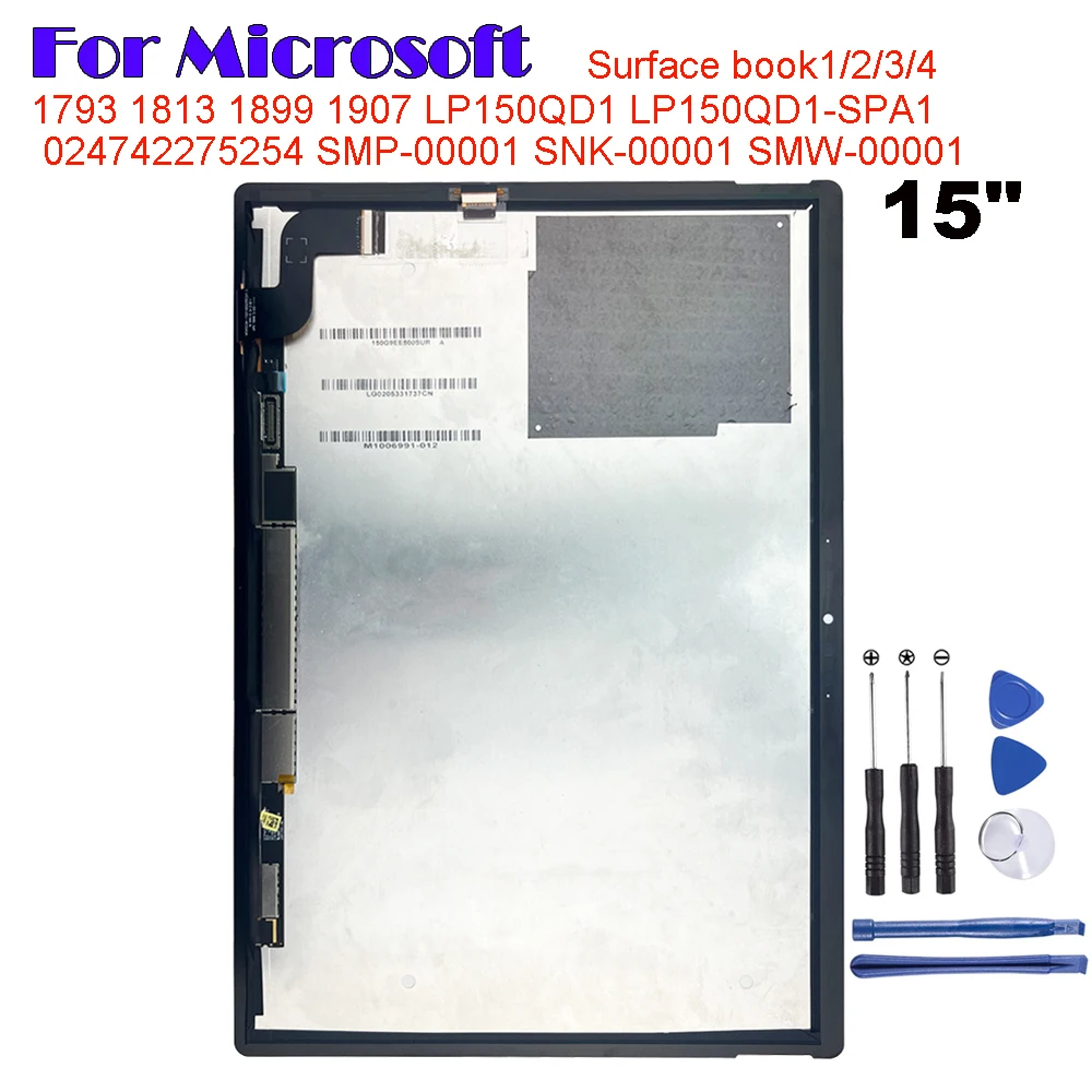 15 ''Per Microsoft Surface Book 1 1703 1704 Lcd Per Book 3 Display Lcd Touch Screen Digitizer Assembly Per Book 2 1806 1832 Lcd