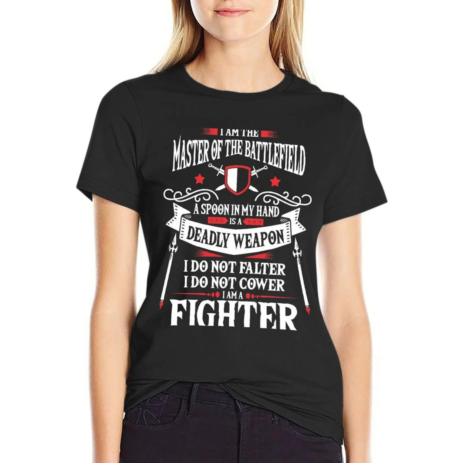 Fighter (Black) Shirts and Mugs T-Shirt Female clothing blacks vintage black t shirts for Women