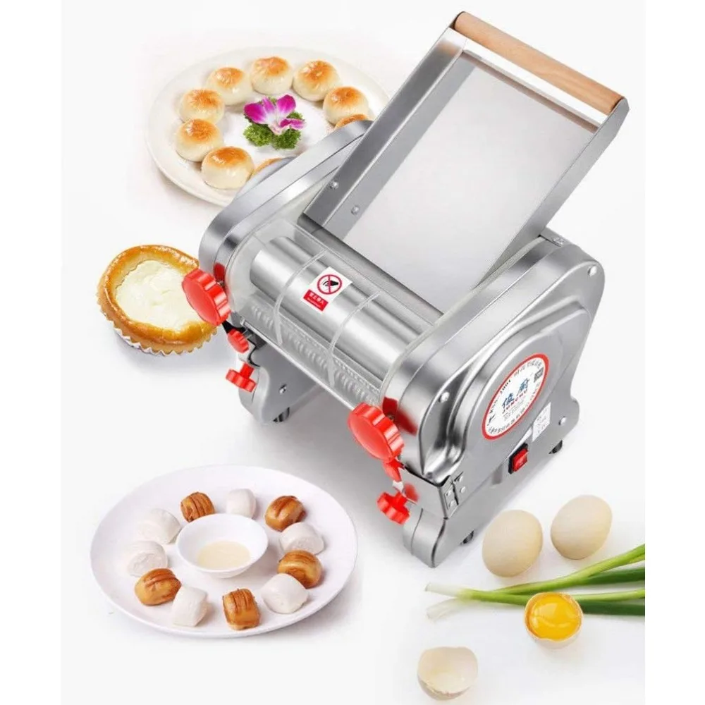 Hengwei 750W 110V Stainless Steel Commercial Electric Noodle Making Pasta Maker Dough Roller Noodle Cutting Machine 4