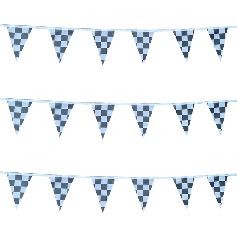 Aerlxemrbrae 10M 38 חתיכות/set14cmx21cm המשובץ ראסינג דגל מירוץ רכב דגלון מחרוזת דגלי באנרים עבור מירוץ