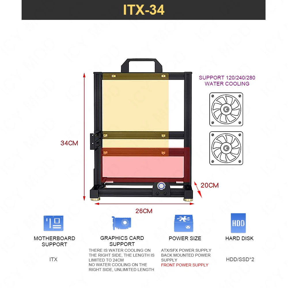 Atx Open Case Gamers Gabinete Atx Mod Chassis Rack Faça Você Mesmo Computer Base Frame Desktop Matx Alumínio Creative Itx Eatx Tower Gaming - Imagem 4
